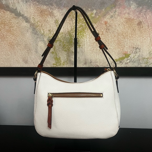 Dooney & Bourke White Pebble Leather Shoulder Bag - Picture 3 of 11